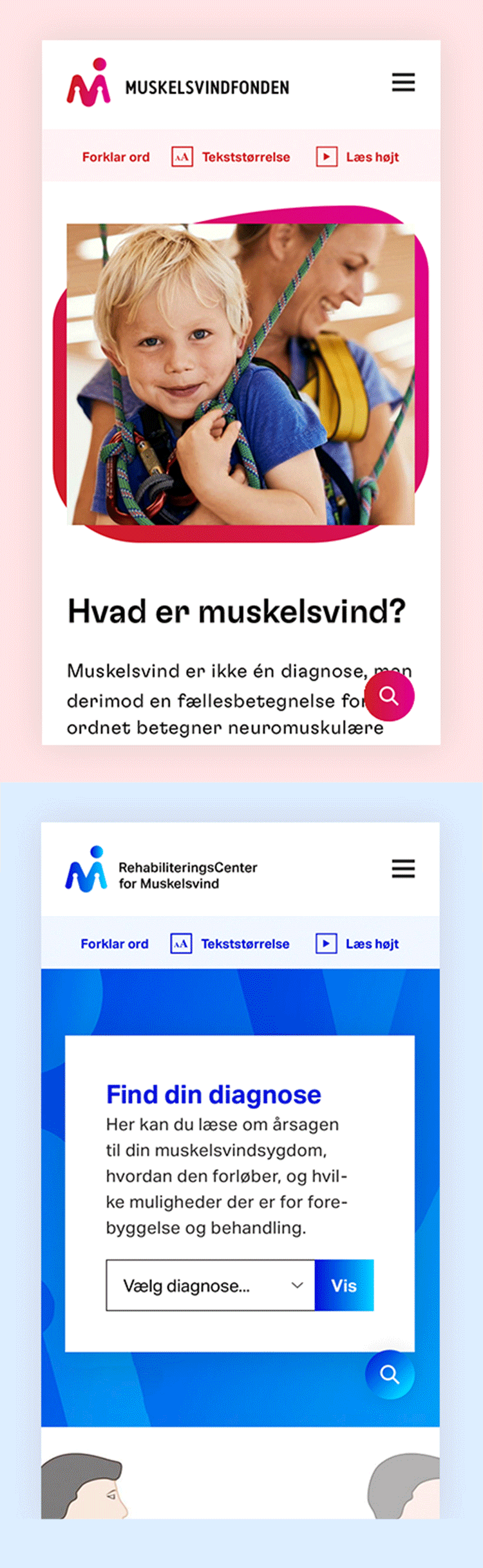 To websites bygget på samme platform - men med forskellige identiteter