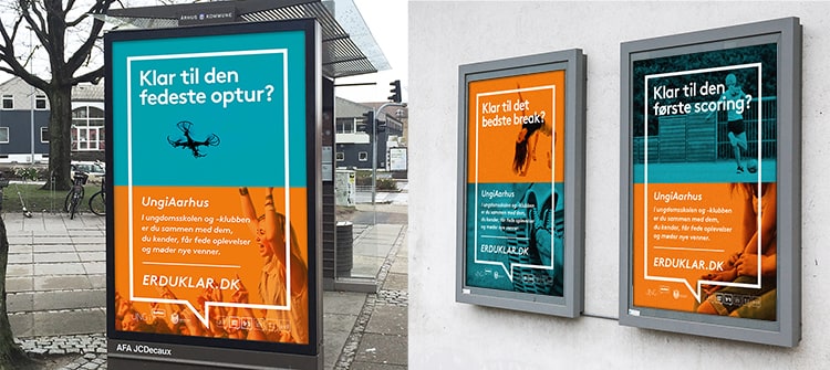 Unge i Aarhus Kommune kunne møde UngDag-kampagnen i det offentlige rum på abribus. 