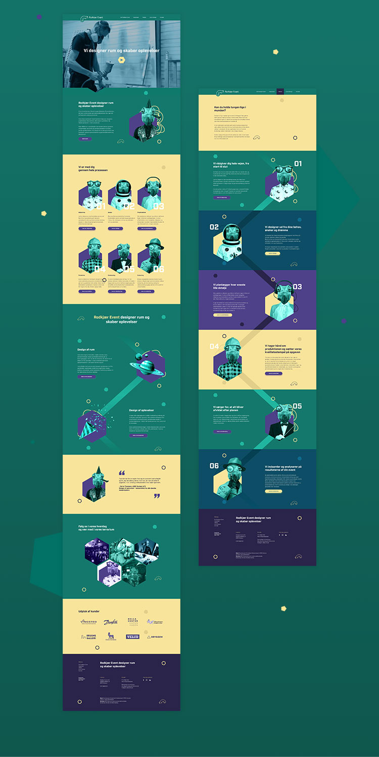 Oversigt over den nye hjemmeside, som Creative ZOO har designet til Rodkjær Event. 