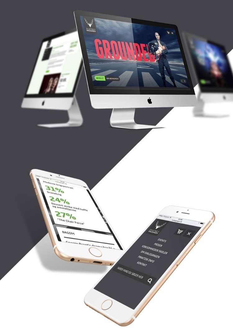 Svalegangens hjemmeside er selvfølgelig et responsivt design, der er tilpasset forskellige formater. 