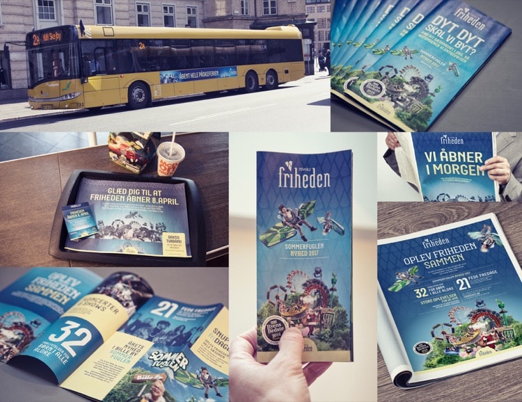 Åbningskampagnen blev eksekveret på alt fra foldere og aviser til bakkeservietter og buslangsider. 