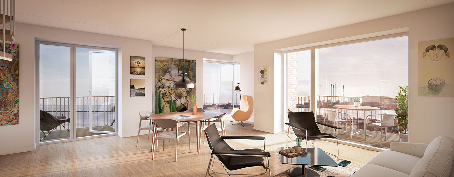 Creative ZOO har designet visualiseringerne til Sundmolehusene, som viser de eksklusive lejligheder fra deres rette side. 