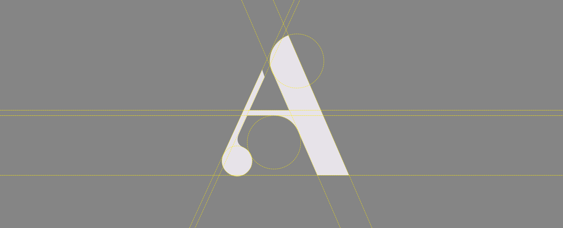 Bogstaverne er inspireret af teaterets gamle bygning og dets hældning på taget og karakteristiske former og buer på vinduerne.