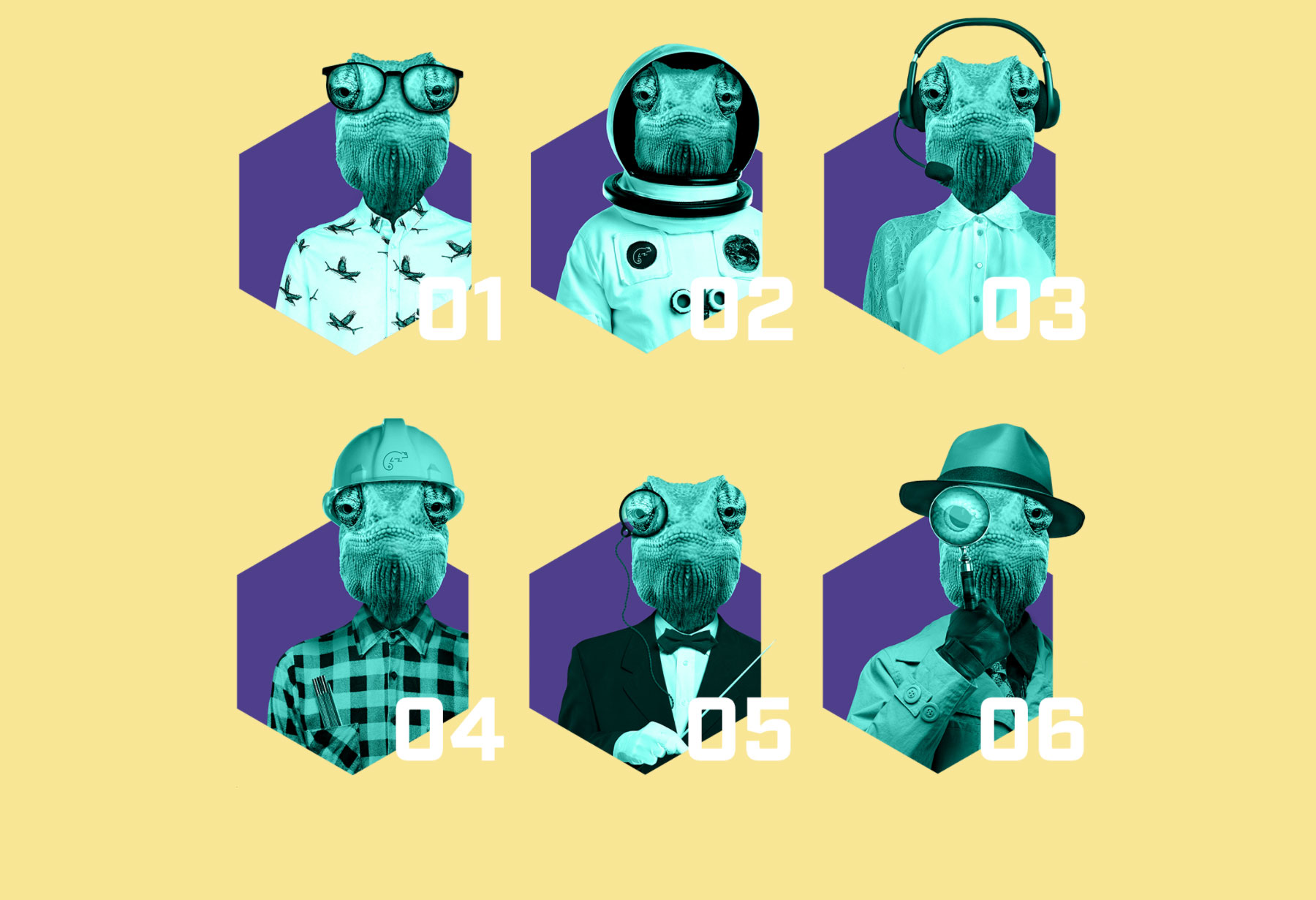 Kamæleonerne signalerer den omstillingsparathed og diversitet , som kendetegner Rodkjær Event.