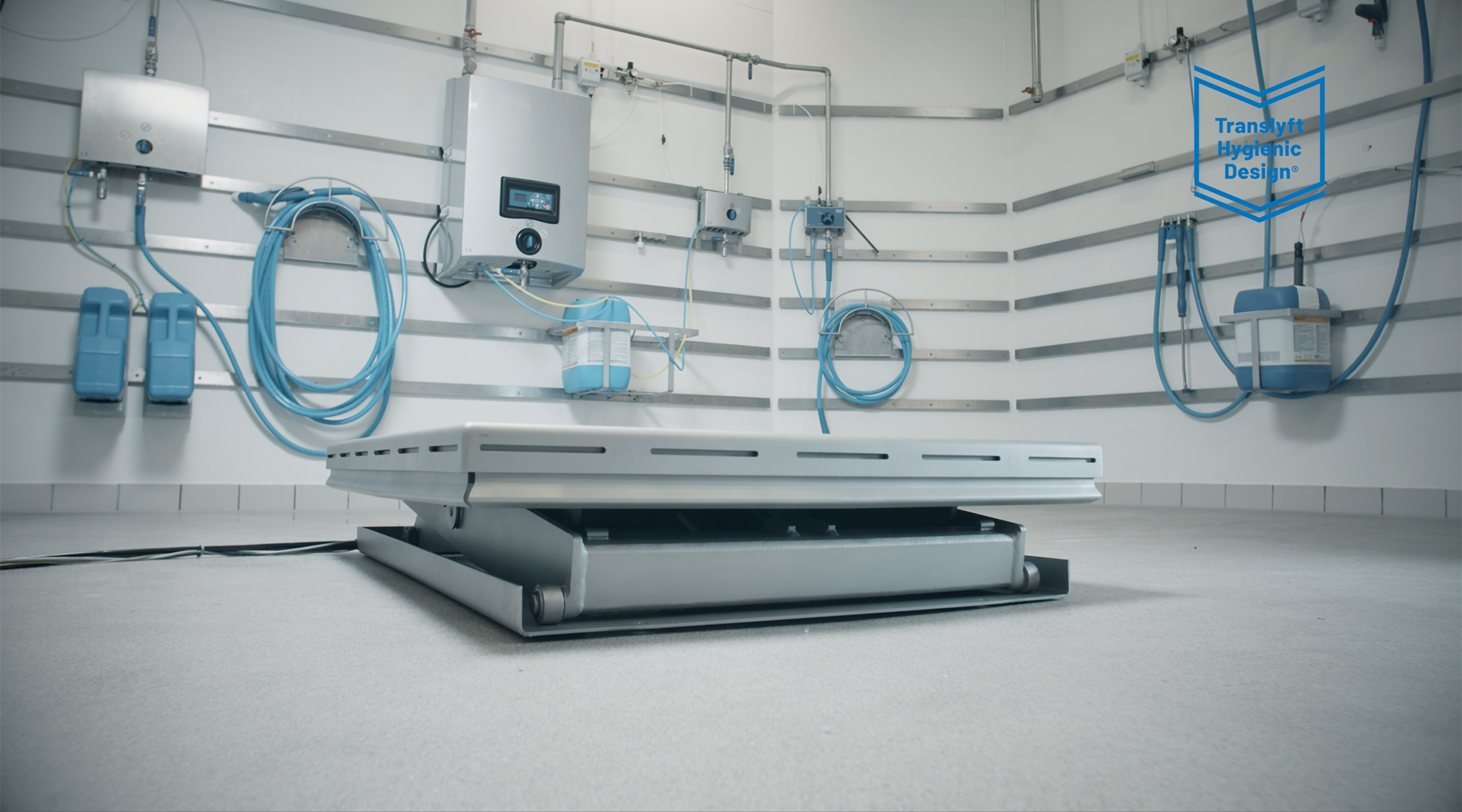 Video af hygienic Design-løftebordene som Creative ZOO har udviklet til Translyft. 