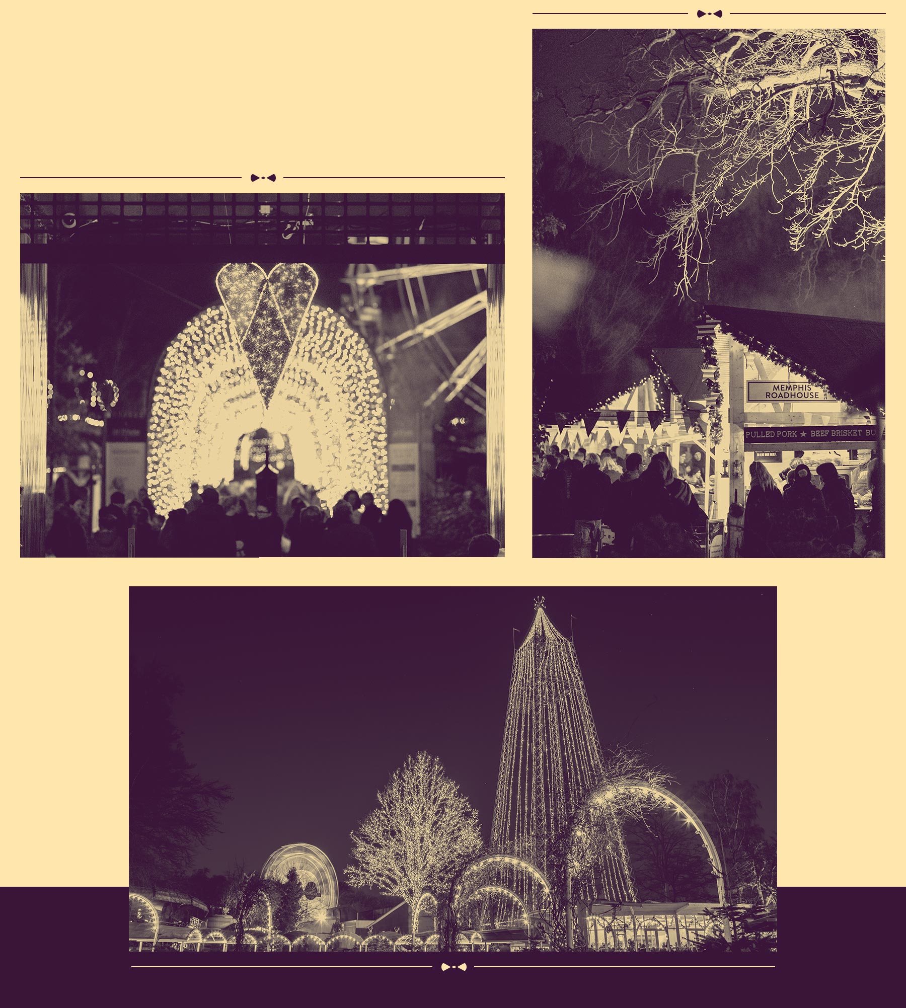 I juleperioden vil der være over 300.000 julelys, så parkens gæster kan komme i den rette stemning. 