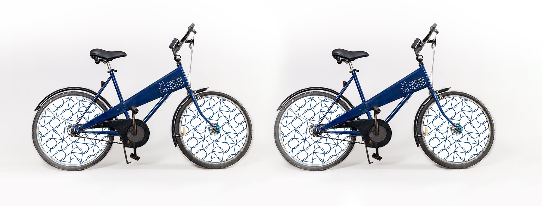 Visuel opsætning af eksekveringen af Dreyer Arkitekters nye logo.