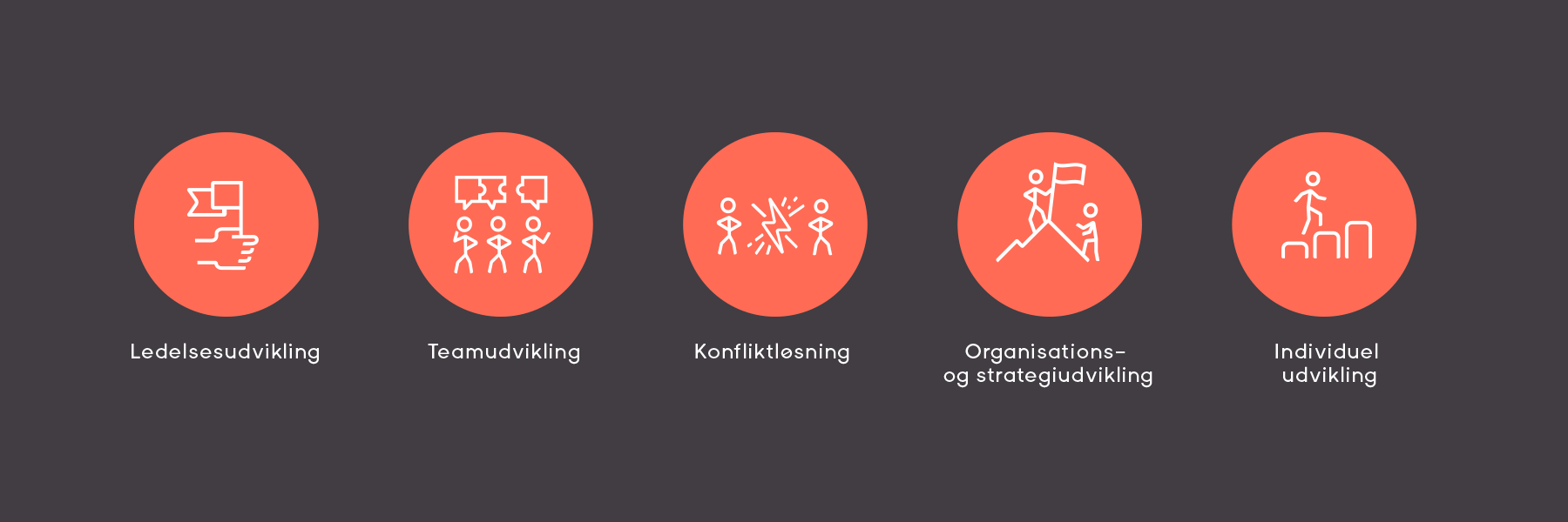 De forskellige ikoner, som Creative ZOO har udviklet og designet til HumanAct.