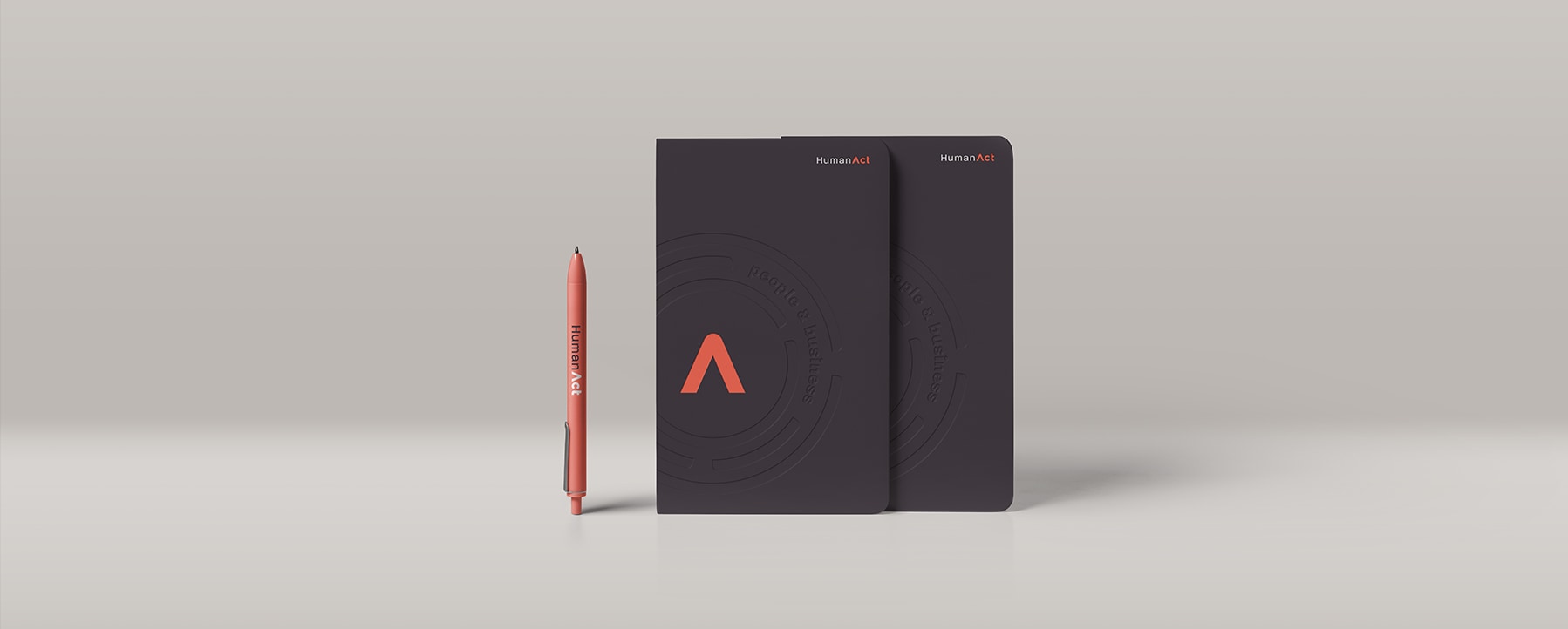 Eksempel på eksekveringen af HumanActs nye identitet - her anvendt på en notesbog.