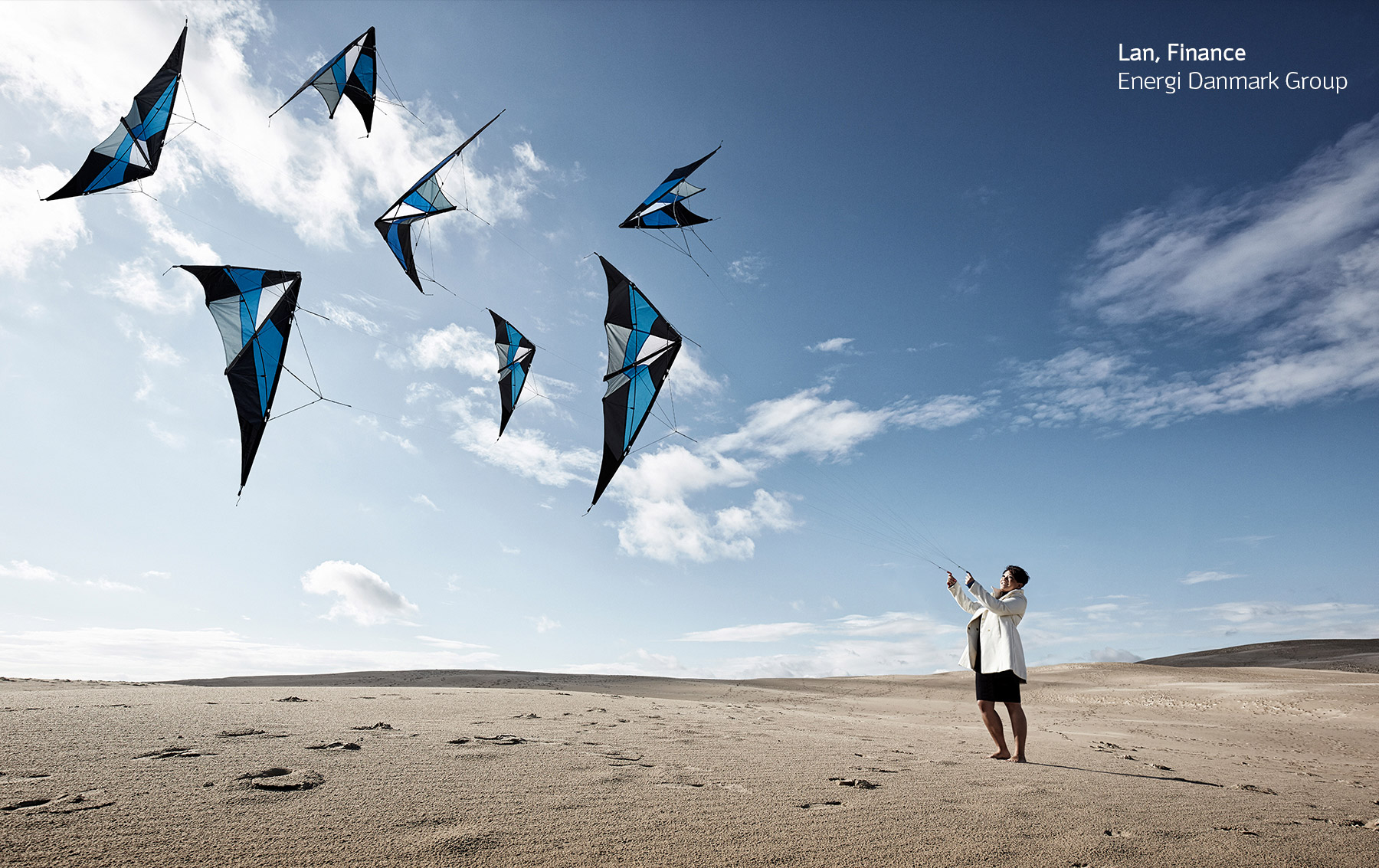 Trylledrikken i Energi Danmarks foto er deres medarbejdere. De er Energi Danmark, og det skaber genkendelighed og sammenhæng. 