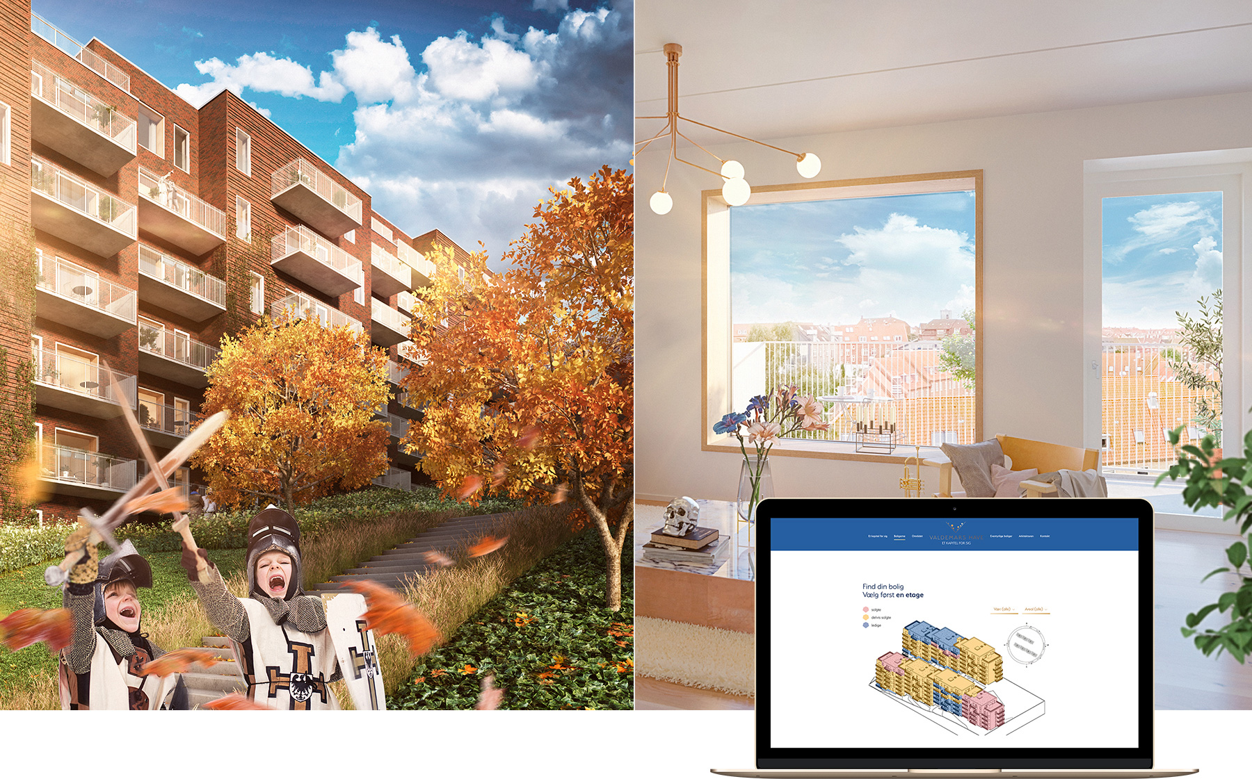 Valdemars Haves hjemmeside er et magisk boligunivers opbygget af bl.a. en eventyrlig hjemmeside.